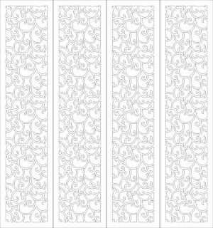 Vertical Ornate Scrollwork Pattern Panels Free Vector