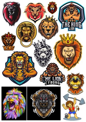 Collection of Vector Lion Mascots and Emblems Free Vector