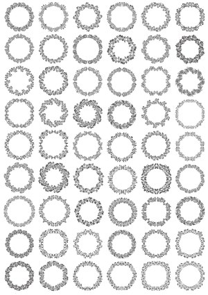 Elegant Floral and Leafy Ornamental Round Frames Collection Free Vector