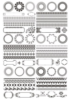Decorative Vintage Frames, Borders, and Flourishes Collection Free Vector