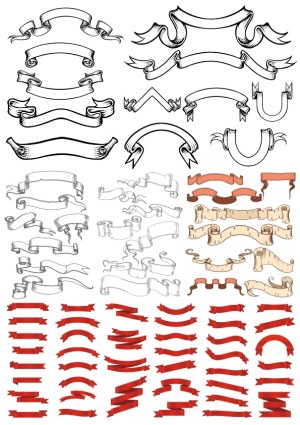 Collection of Vintage and Modern Ribbon Banner Vector Designs Free Vector