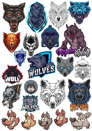 Collection of Wolf and Werewolf Vector Logos and Illustrations Free Vector