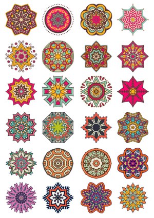 Colorful Hand-Drawn Mandala Vector Collection Free Vector