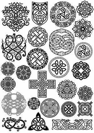 Collection of Black Celtic Knot and Tribal Vector Designs Free Vector