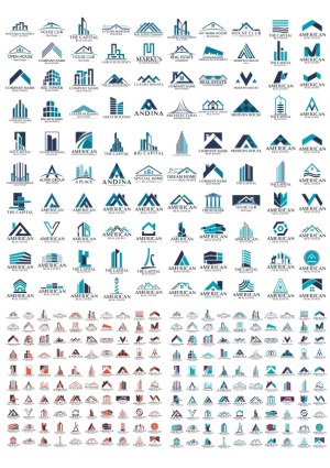 Collection of Real Estate and Property Logo Designs Free Vector
