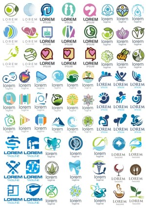 Assorted Colorful Abstract and Nature-Themed Vector Logos Collection Free Vector