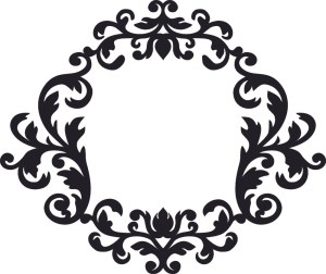 Decorative Floral Frame with Ornamental Swirls Free Vector