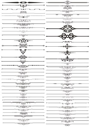 Vintage Ornate Decorative Divider Line Vectors Collection Free Vector