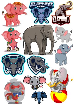 Diverse Elephant Vector Collection with Cartoon, Realistic, and Mascot Designs Free Vector