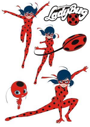Miraculous Ladybug Vector Illustrations Set Free Vector