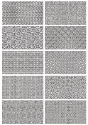 Set of Ten Black and White Geometric Seamless Patterns Free Vector