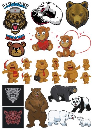 Collection of Bear Vector Illustrations and Cartoons Free Vector