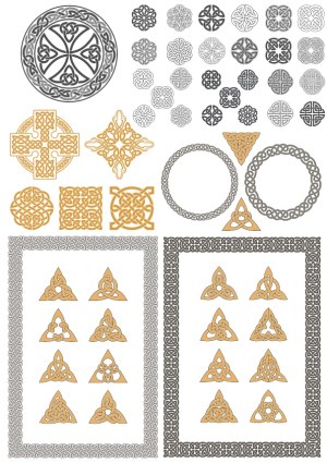 Collection of Intricate Celtic Knot and Tribal Vector Designs Free Vector