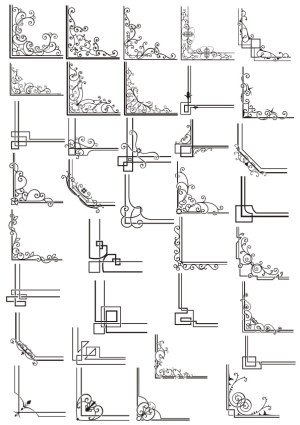 Ornamental Decorative Corner Vectors Collection Free Vector