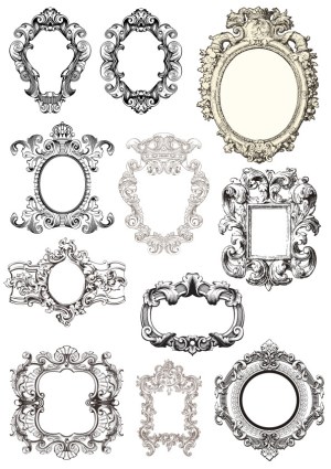 Set of Ornate Vintage Decorative Frames and Borders Free Vector