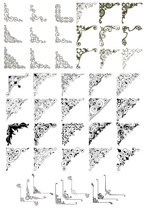 Ornate Decorative Corner Vector Designs Collection Free Vector