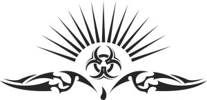 Tribal Biohazard Symbol with Radiant Spikes Vector Free Vector