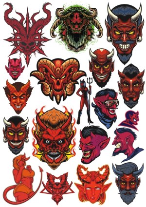 Collection of Various Demon and Devil Character Illustrations Free Vector