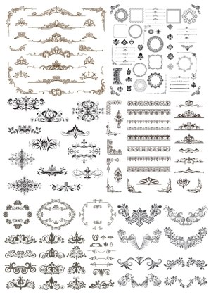 Vintage Ornamental Frames and Decorative Borders Collection Free Vector
