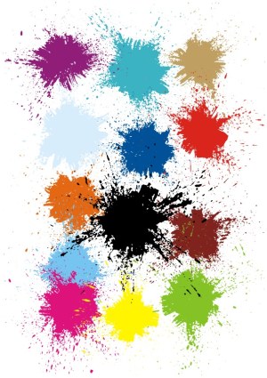 Colorful Paint Splatter Set Free Vector