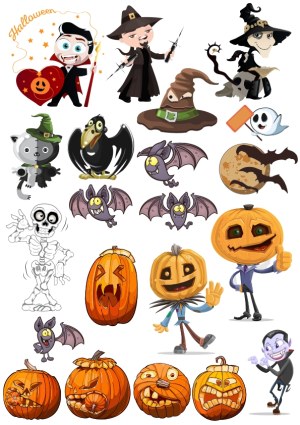 Halloween Characters and Icons Vector Collection Free Vector