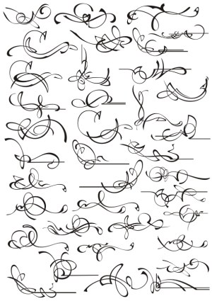 Ornate Calligraphy Swirls and Flourishes Set Free Vector