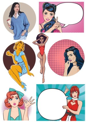 Pop Art and Modern Women Vector Collection Free Vector
