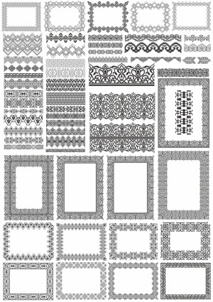 Ornamental Decorative Borders and Frames Vector Set Free Vector