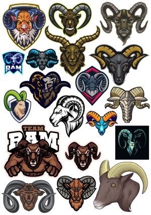 Collection of Vector Ram and Goat Head Logos and Illustrations Free Vector