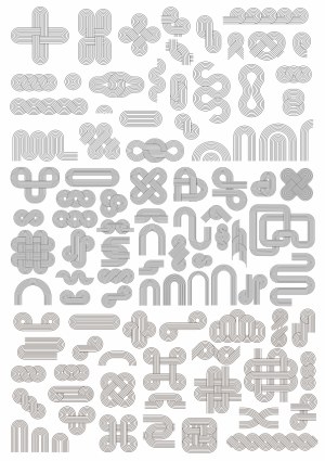 Abstract Line Art Shapes and Patterns Set Free Vector