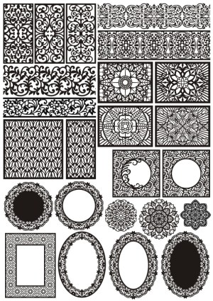 Set of Ornate Vintage Decorative Vector Borders and Frames Free Vector