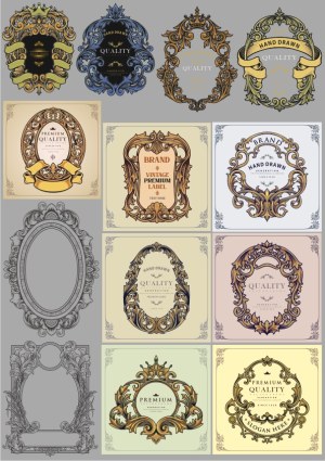 Vintage Ornate Frames and Labels Collection Free Vector