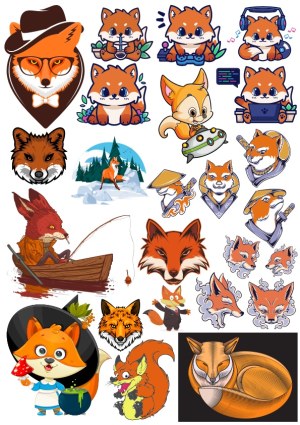 Collection of Fox-Themed Vector Illustrations and Characters Free Vector