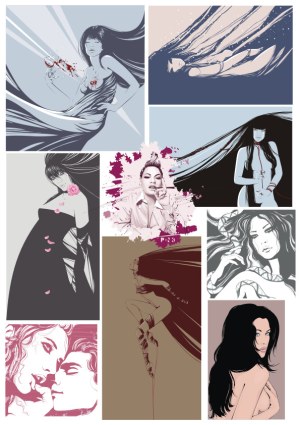 Collection of Modern Female Vector Illustrations with Emotional and Dynamic Poses Free Vector