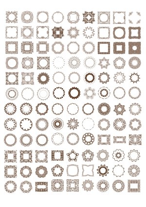 Ornate Vintage Circular and Square Frame Vector Collection Free Vector
