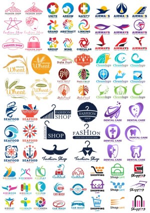 Collection of Diverse Business and Product Logos Free Vector