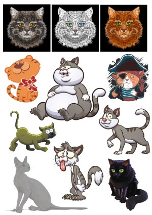 Diverse Cat Vector Illustrations Collection Free Vector