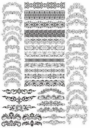 Ornamental Vintage Decorative Borders and Flourishes Vector Set Free Vector
