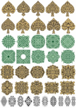Ornate Vintage Floral Decorative Elements Collection Free Vector