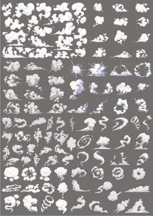 Smoke Cloud and Explosion Vector Collection Free Vector