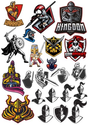 Medieval Knights and Warriors Collection Vector Set Free Vector