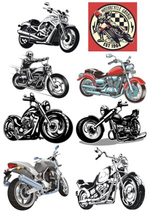 Vintage and Modern Motorcycle Vector Collection Free Vector