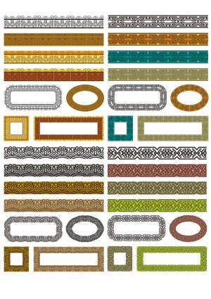 Ornate Decorative Borders and Frames Set Free Vector