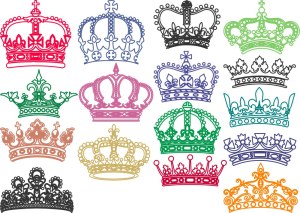 Colorful Vintage Crown Collection Vector Set Free Vector