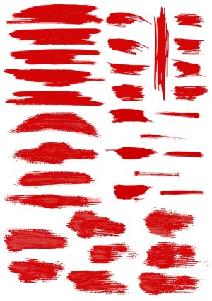Red Paint Brush Stroke Vector Set Free Vector