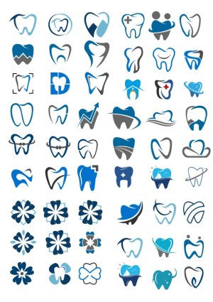 Set of Dental and Tooth Icons with Medical and Care Themes Free Vector