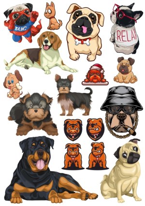 Collection of Cute and Cartoon Dog Illustrations Free Vector
