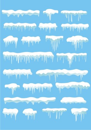 Set of Dripping Snow and Icicle Vector Elements Free Vector