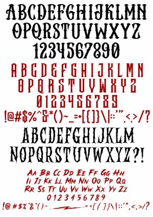Gothic and Grunge Decorative Alphabet and Symbols Set Free Vector