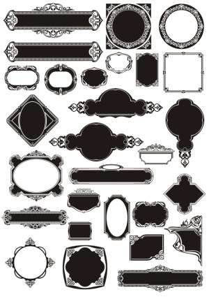 Ornate Vintage Decorative Frames and Borders Set Free Vector